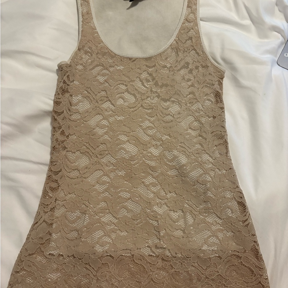 Express Ribbed Tank Top in Cream